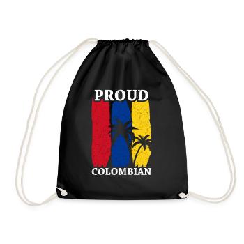 Colombia Colombia Flag Flag - Drawstring Bag - black - Front