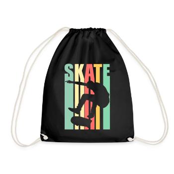 Skateboarding - Skate - Skating - Drawstring Bag - black - Front