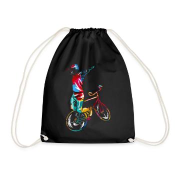 Art Biking Gift - Drawstring Bag - black - Front