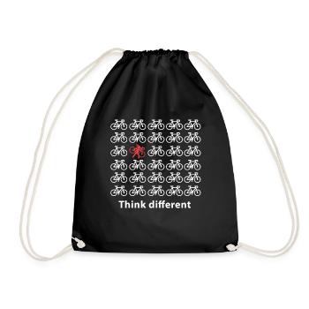 Cyclist cyclocross bike CX gift - Drawstring Bag - black - Front