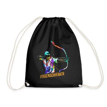 Archery Gift - Drawstring Bag - black - Front