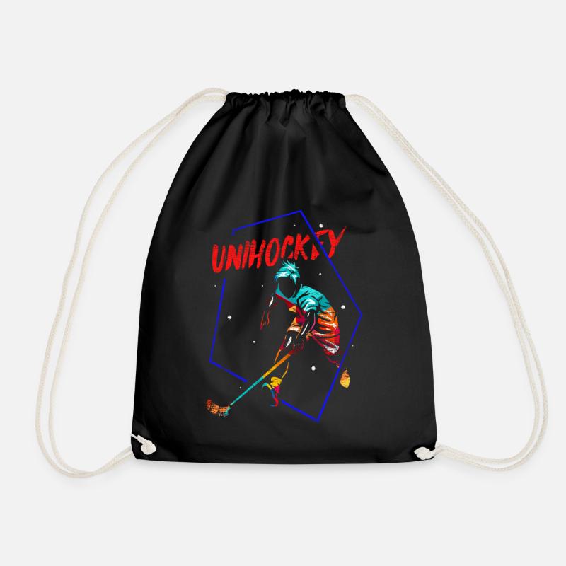 Floorball Geschenk - Turnbeutel - Schwarz