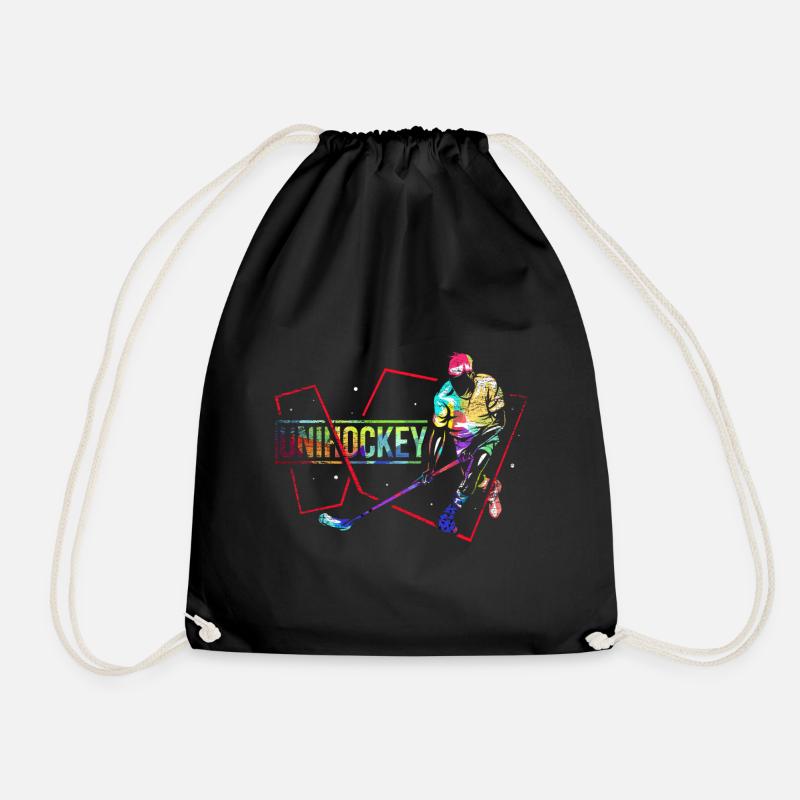 Floorball Geschenk - Turnbeutel - Schwarz