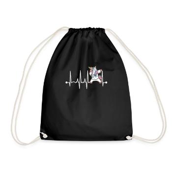 EMT Unicorn Funny Graphic Heartbeat Dabbing First - Drawstring Bag - black - Front