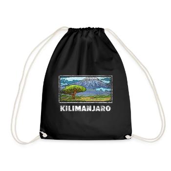 Kilimanjaro gift - Drawstring Bag - black - Front