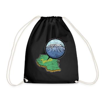 Kilimanjaro mountain gift - Drawstring Bag - black - Front