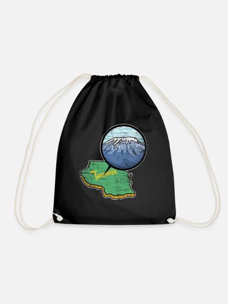 Kilimanjaro Berg Geschenk - Turnbeutel - Schwarz