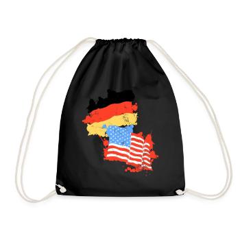 Germany America Flag German American - Drawstring Bag - black - Front