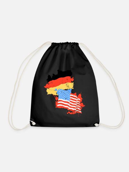 Deutschland Amerika Flagge Deutsch Amerikanisch - Turnbeutel - Schwarz