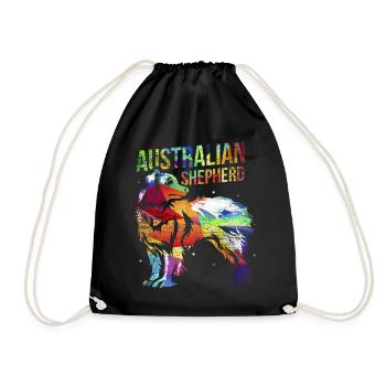 Australian Shepherd Gift - Drawstring Bag - black - Front