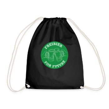 Freibier for Future - Fridays for Future Parodie - Turnbeutel - Schwarz - Vorne