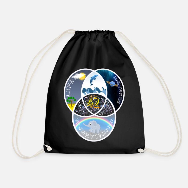 42 Answer Life Universe - Drawstring Bag - black