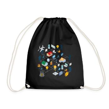 Electrician Hobby Sport Leisure Gift - Drawstring Bag - black - Front