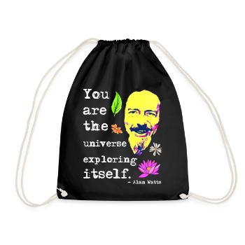 You are the universe exploring itself | Alan Watts - Drawstring Bag - black - Front