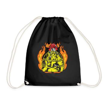 fire brigade - Drawstring Bag - black - Front