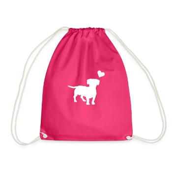 canine - Drawstring Bag - fuchsia - Front