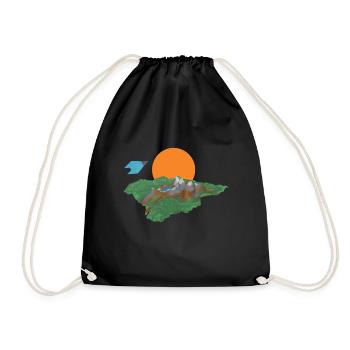 PolyFighter Gaming Gamer Gambling Retro T Shirt - Drawstring Bag - black - Front