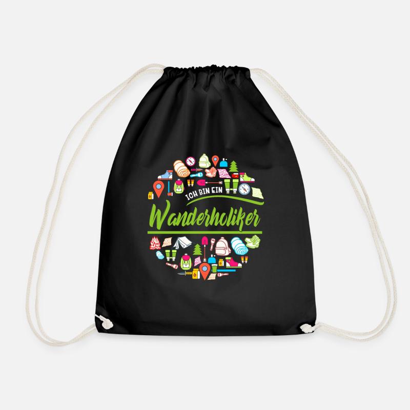 Ich bin ein Wanderholiker - Wandern Berge Natur - Turnbeutel - Schwarz