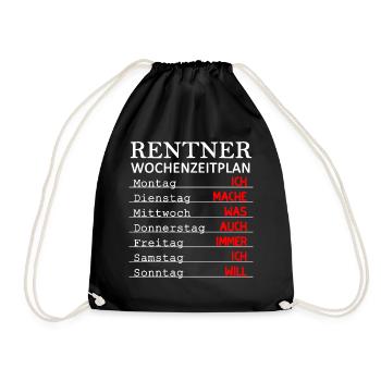 lustiges Pensionierung Geschenk Rentner Ruhestand - Turnbeutel - Schwarz - Vorne