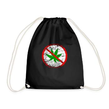 Anti drogues - contre le cannabis narcotique cannabis - Sac de sport léger - noir - Devant