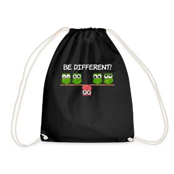 Different Unique Unique Unique Different - Drawstring Bag - black - Front