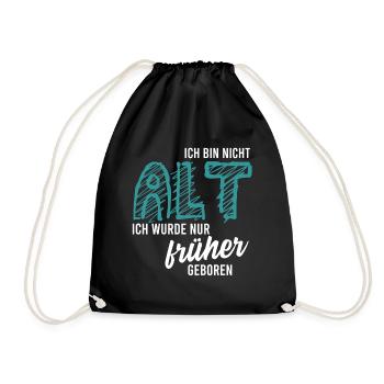 ALT, GESCHENK - Turnbeutel - Schwarz - Vorne