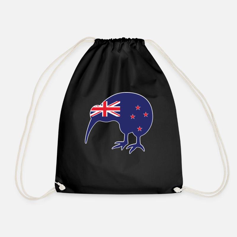 New Zealand - Drawstring Bag - black