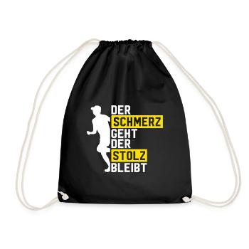 Der Schmerz geht der Stolz bleibt - Turnbeutel - Schwarz - Vorne