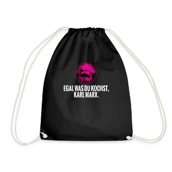 Egal was du kochst, Karl Marx. - Turnbeutel - Schwarz - Vorne