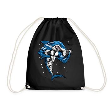 Shark Fitness Weightlifting - Drawstring Bag - black - Front