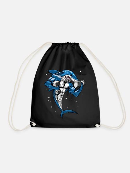 Shark Fitness Weightlifting - Drawstring Bag - black