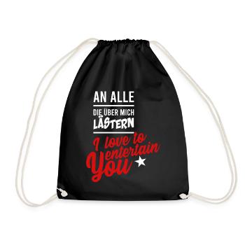 LÄSTERN, GESCHENK - Turnbeutel - Schwarz - Vorne