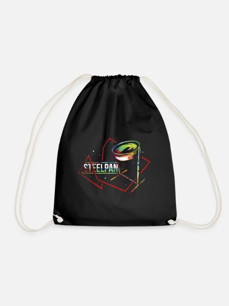 Steelpan Pannist Gift - Drawstring Bag - black