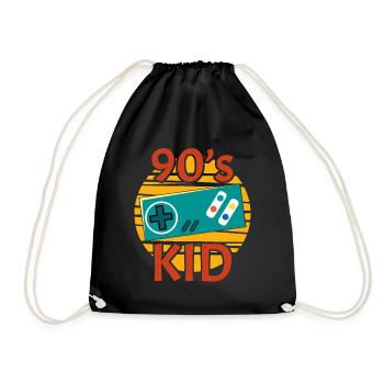 90s KID - Gamer - Turnbeutel - Schwarz - Vorne