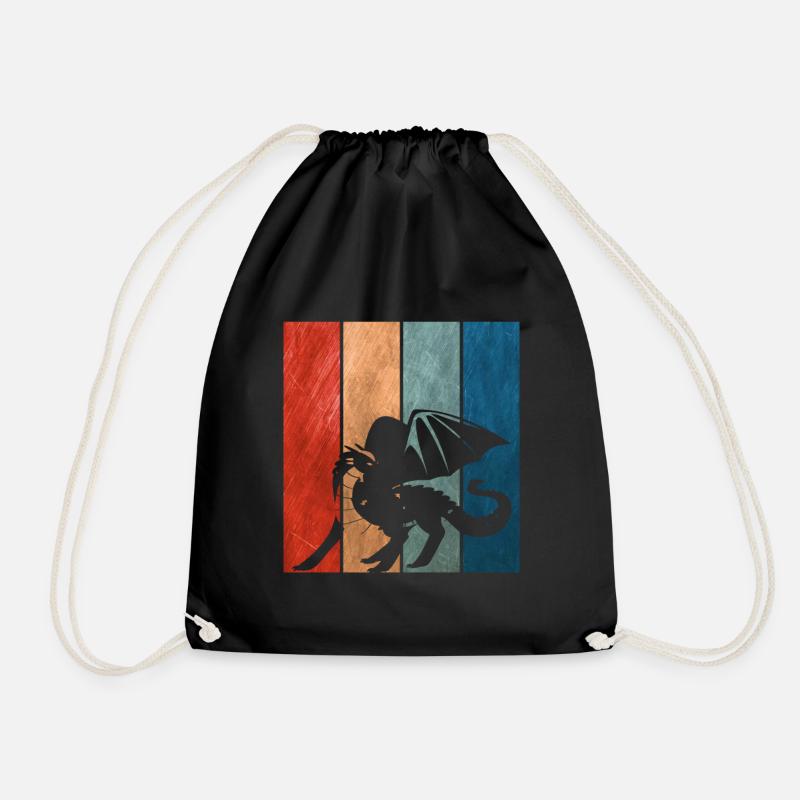 Kampfdrache -Drache - Turnbeutel - Schwarz