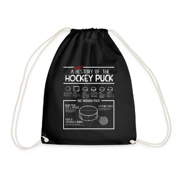 Eishockey Puck History Hockey Geschenk - Turnbeutel - Schwarz - Vorne