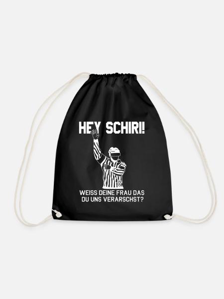 Eishockey Hockeyspieler Schiri Hockey Geschenk - Turnbeutel - Schwarz