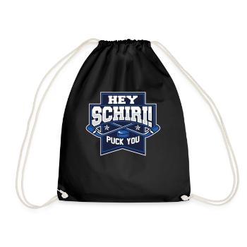 Eishockey Hockeyspieler Schiri Hockey Geschenk - Turnbeutel - Schwarz - Vorne