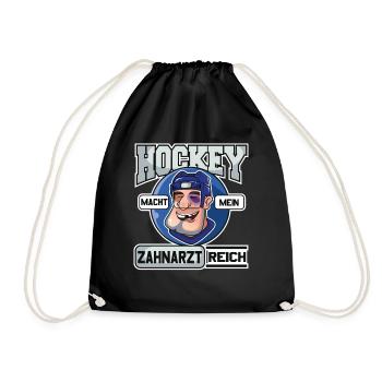 Eishockey Hockeyspieler Zahnarzt Hockey Geschenk - Turnbeutel - Schwarz - Vorne