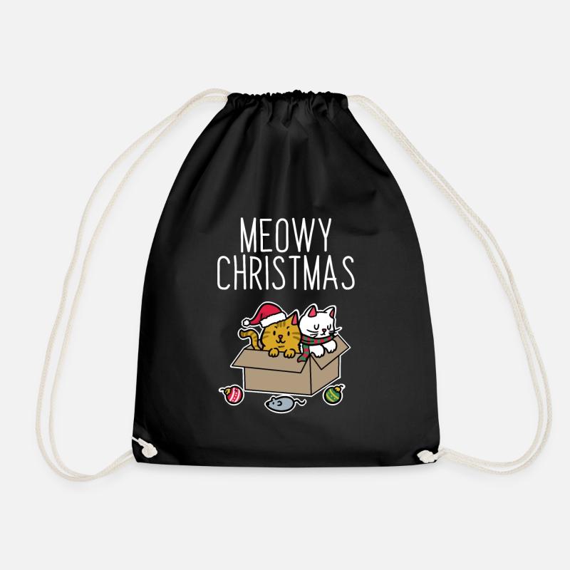 Katzen Weihnachten - Turnbeutel - Schwarz