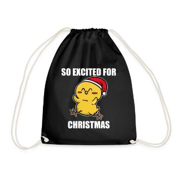 Vogel Weihnachten - Turnbeutel - Schwarz - Vorne