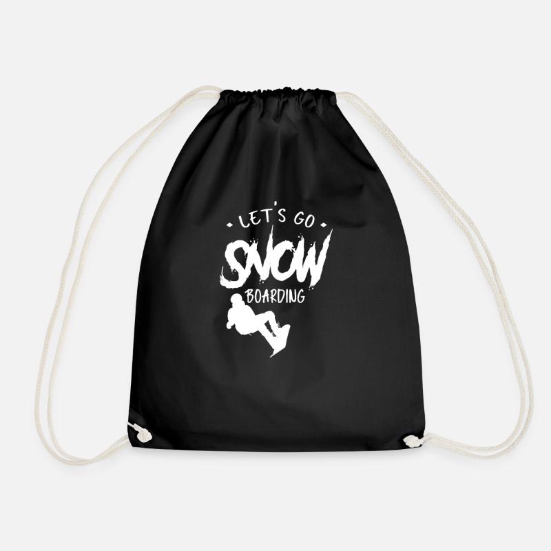 Snowboarding Snowboarding Snowboarding Snowboarder Boarder - Drawstring Bag - black