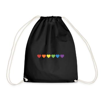Gay Pride Geschenk - Turnbeutel - Schwarz - Vorne