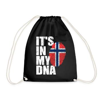 Norway Norwegian Norwegian flag DNA - Drawstring Bag - black - Front