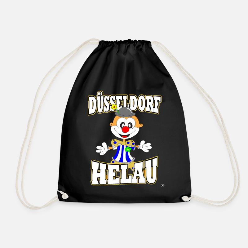 Düsseldorf Helau Clown lustiges Karneval Kostüm - Turnbeutel - Schwarz