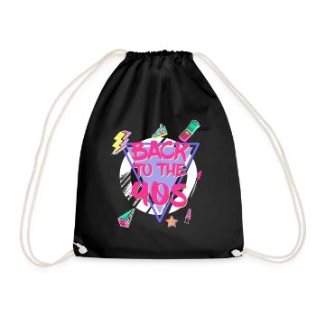 90s retro gift - Drawstring Bag - black - Front