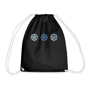 Schneeflocken Schnee Schneekristalle Geschenk - Turnbeutel - Schwarz - Vorne