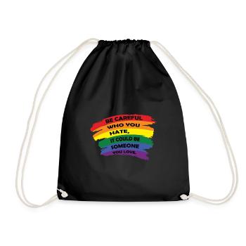 Gay Pride Gift - Drawstring Bag - black - Front