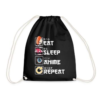 Anime Shirt - Turnbeutel - Schwarz - Vorne