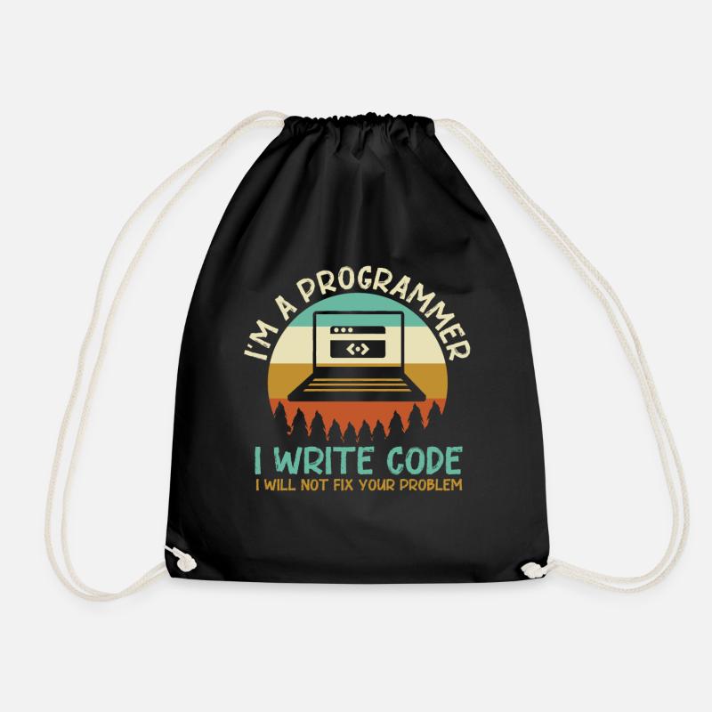 Programmierer Code Coding - Turnbeutel - Schwarz